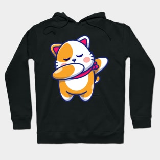 Cute baby cat dabbing cartoon Hoodie